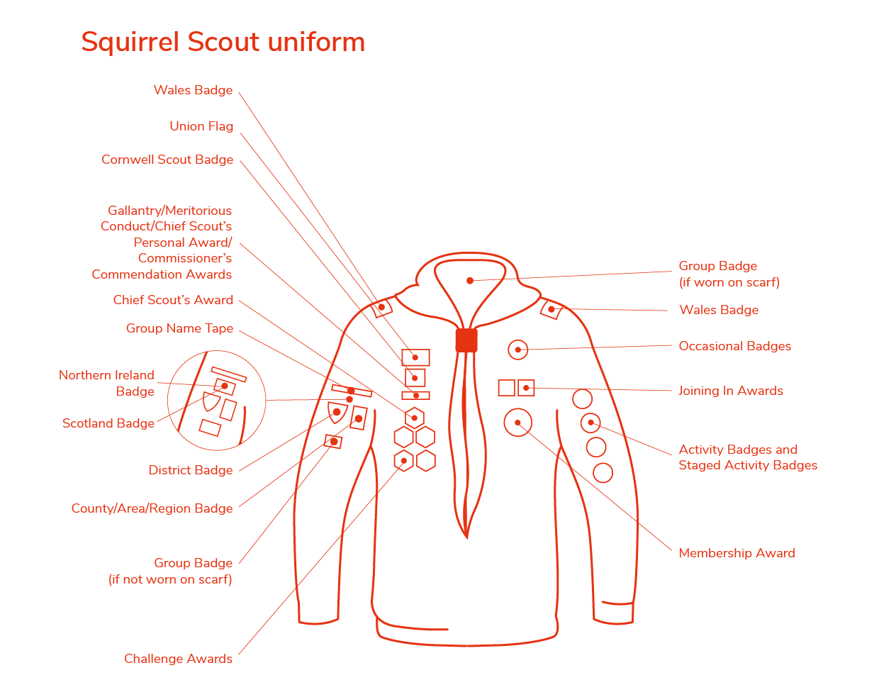 Squirrels Badge Positions Diagram